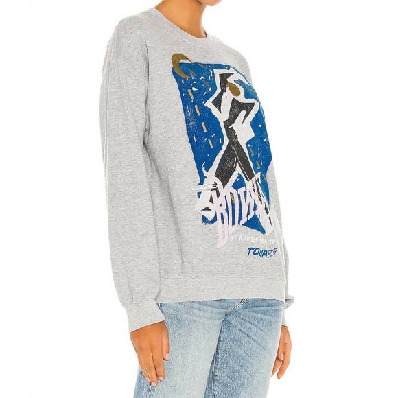 NEW DAYDREAMER bowie serious moonlight sweatshirt in heather grey - Picture 3 of 4